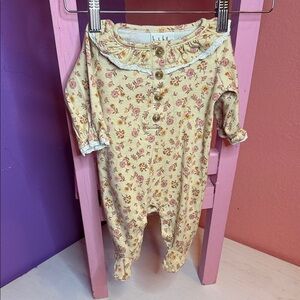 Nicole Miller Floral Yellow and Pink Kids Footie